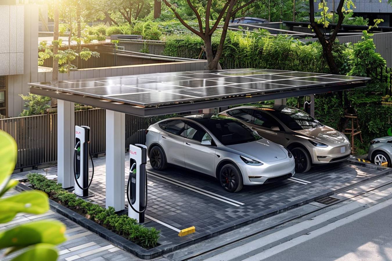 Carport solaire polyvalent : deux fois plus d'utilisations écologiques