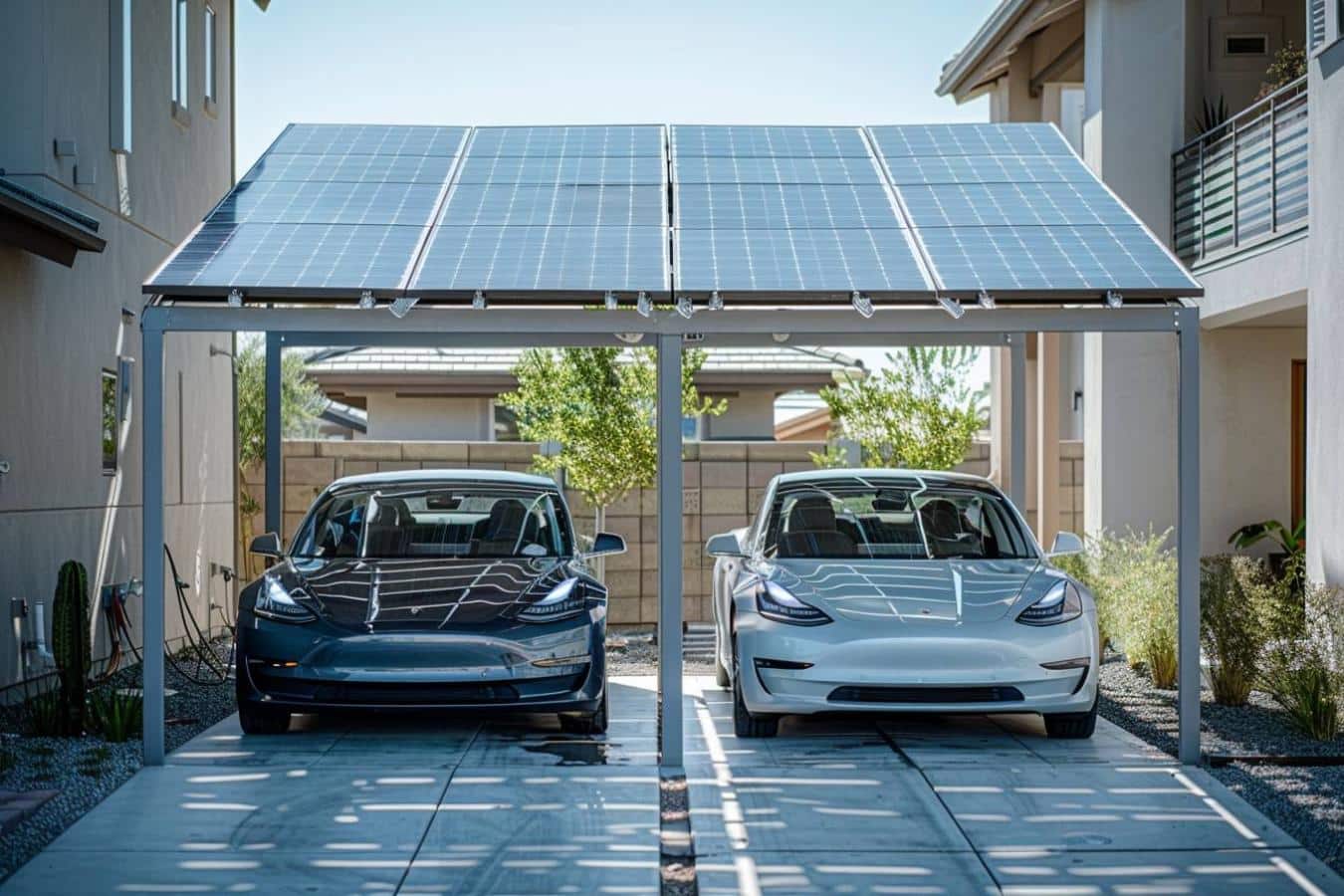 Optimisez votre espace avec un carport solaire pour deux voitures