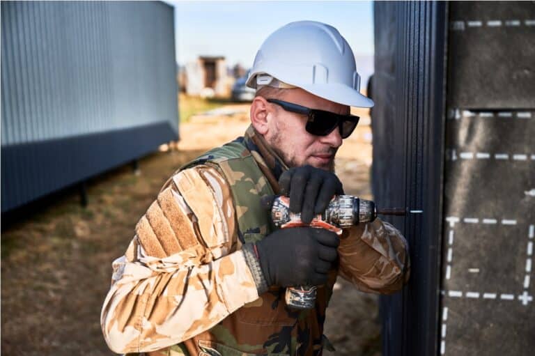 builder installing corrugated iron sheet used as f 2022 08 19 07 46 30 utc