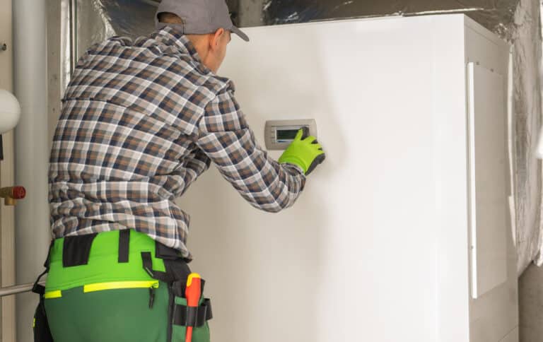 residential indoor heat pump installation and adjustment