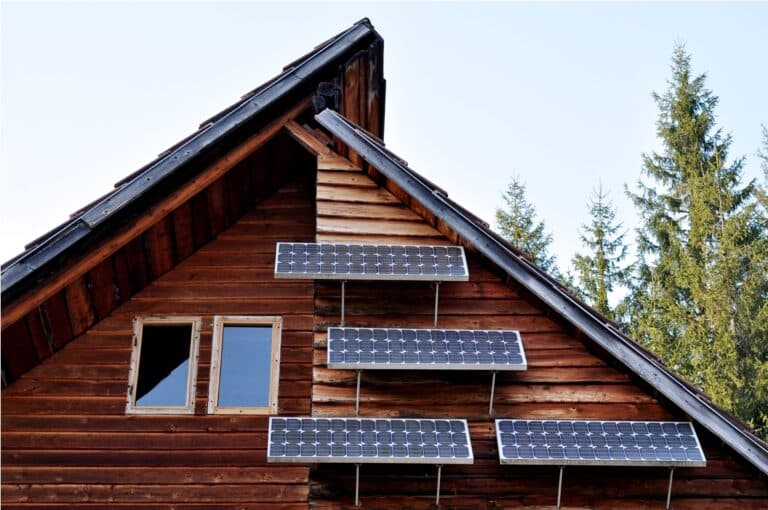 solar panel on a lodge